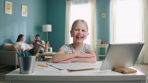 Girl Student Portrait at Home alt