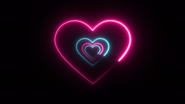 Neon Light Love Heart Shape alt