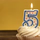 Cupcake With Number 5 Candle - VideoHive Item for Sale