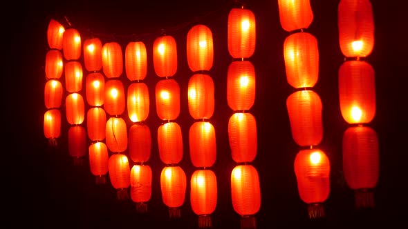 Chinese Lanterns Festive Red Lights Night Street Asia Traditional New Year Decor Chinese Lanterns Festive Red Lights Night Street Asia Traditional New Year Decor