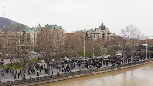 Walking Demonstration In Tbilisi Streets On 9th April, 2021 alt