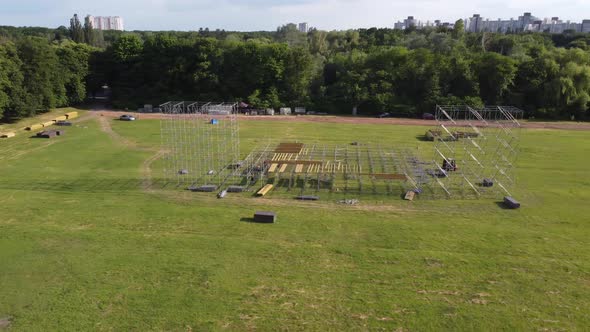 Installation of a Stage for a Concert in the Park