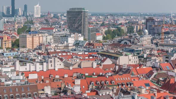Panoramic Aerial View of Vienna Austria From South Tower of St alt