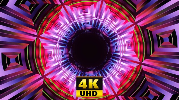 Tunnel Six Pointed Star Vj Loop 4K alt