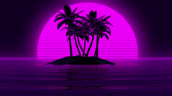 Retro style sunset alt