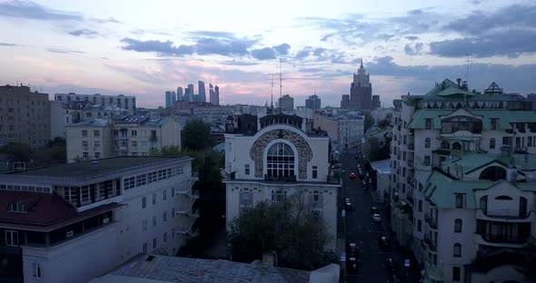 4 K Moscow Aerial Panorama In The Evening alt