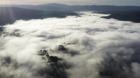 Above Mountains Aerial View