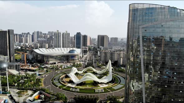 Aerial photography over the city03 alt