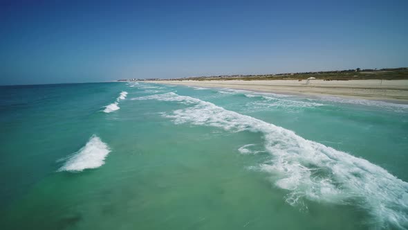 Aerial view of a paradise beach near Dubai, United Arab Emirates. alt