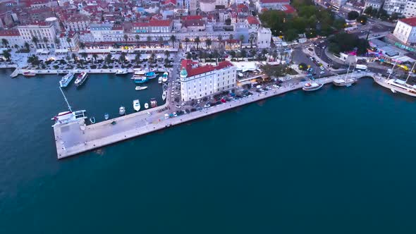 Dolly Shot of Split Croatia Harbour