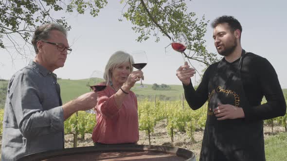 Senior couple at wine tasting