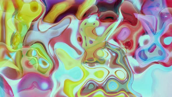 Cyan Red Yellow Color Bubble Liquid Effect alt