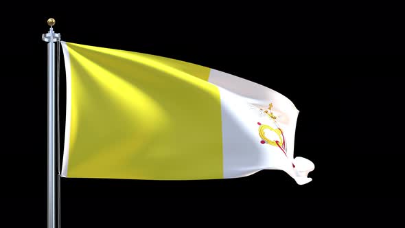 Vatican City Holy See. Waving Flag alt