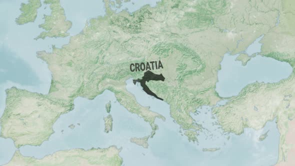 Globe Map of Croatia with a label