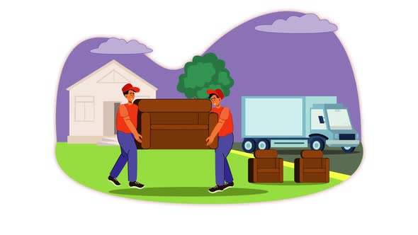 Packers And Movers Animation Scene 05, Motion Graphics 