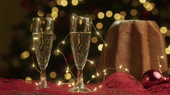 Goblet of champagne for the new year alt