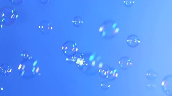 Soap Bubbles on Light Blue, Background alt