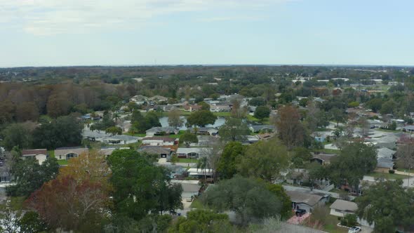Flying over residential community of Magnolia Valley alt