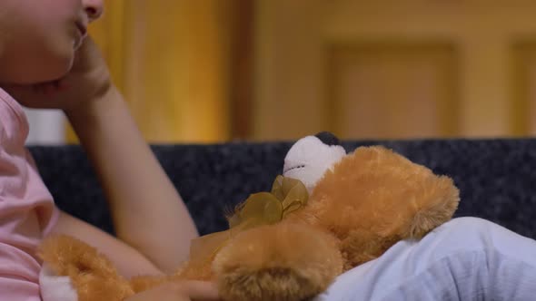 Tired Girl Waiting For Parents alt