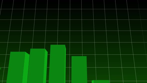 Animation of green graph on white grid on black background alt