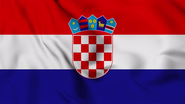 Croatia flag seamless closeup waving animation