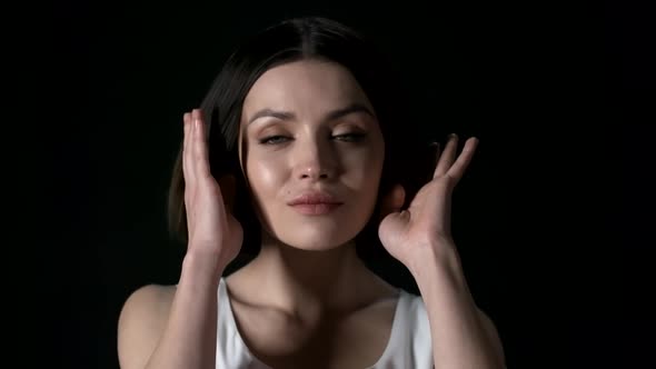 Woman on Black Background alt