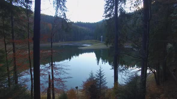 Aerial Shot Mountain Lake