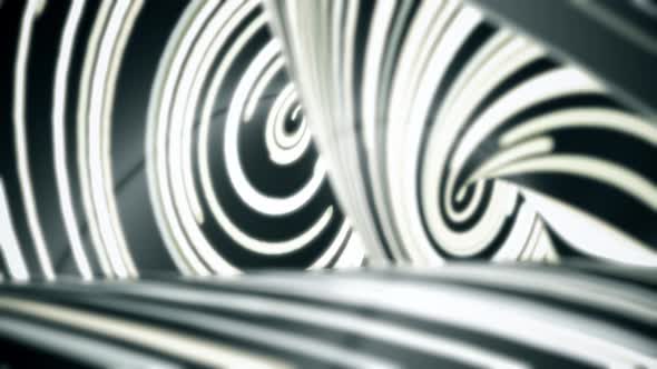Black and white twisted lines flowing fast, seamless loop alt
