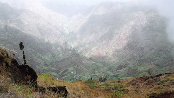 Majestic View of Mountains and Valleys on the Trekking Path on Santo Antao Island alt