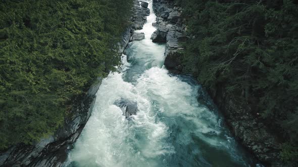 Dramatic Canyon River Waterfall Landscape Aerial alt