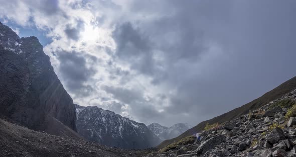 Timelapse of Epic Clouds in Mountain Valley at Summer or Autumn Time alt