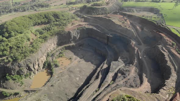 Aerial view of quarry hole alt