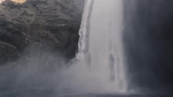 Massive Skogafoss Waterfall in Super Slow Motion