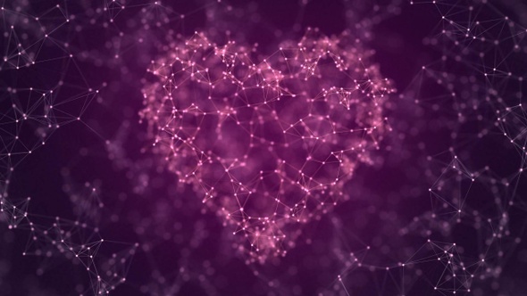Pink Plexus Valentine's Day Heart 4K