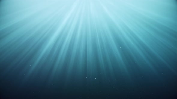 Deep Sea Underwater Scene Abstract Ethereal Heavenly Light Rays Background Loop