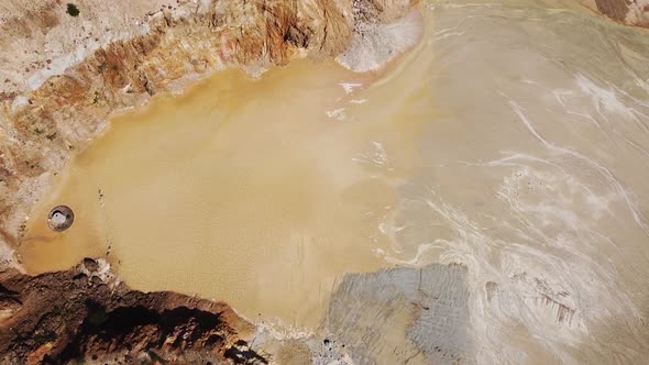 Aerial View Over Desert With Arid Soil