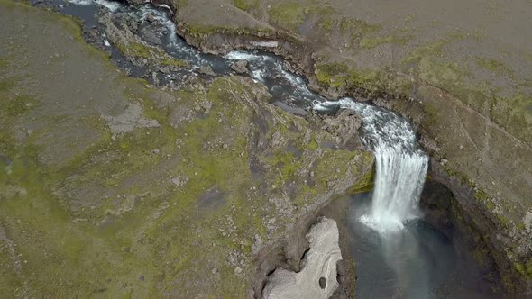 Aerial Waterfall in Iceland alt