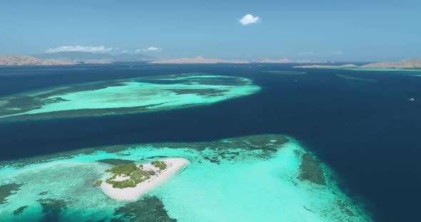 Aerial Shot of a Small Tropical Island in Maldives Island 2015