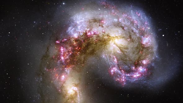 Moving Closer To Antennae Galaxies NGC 4038 NGC 4039 - HD