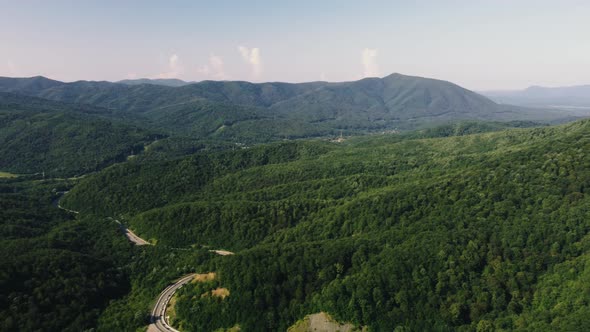 Mountains in the Greenery View From the Air alt