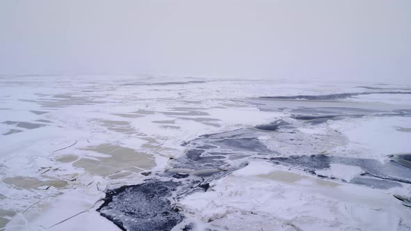 Icebreaker Sail Thru Arctic Water Ocean