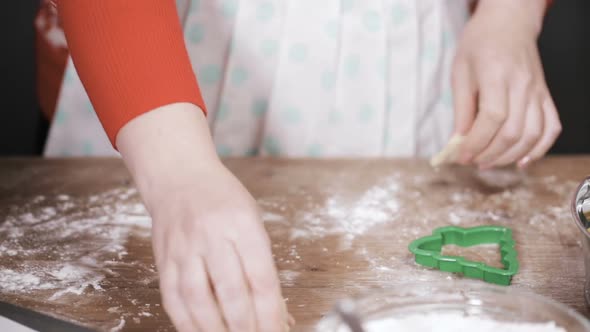 Step by step. Holiday season baking. Baking sugar cookies for Christmas. alt