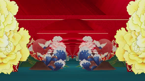 Chinese Cartoon Style Stage Motion Background