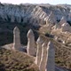 Flying over rock formations at Love Valley, Cappadocia, Turkey - VideoHive Item for Sale