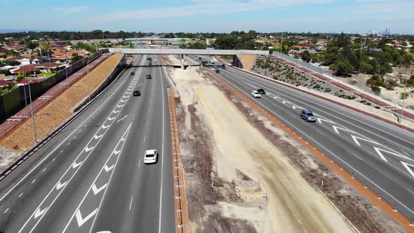 Aerial View of a Busy Freeway in Australia alt