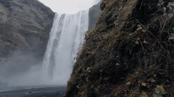 Skogafoss Waterfall in Slow Motion Iceland
