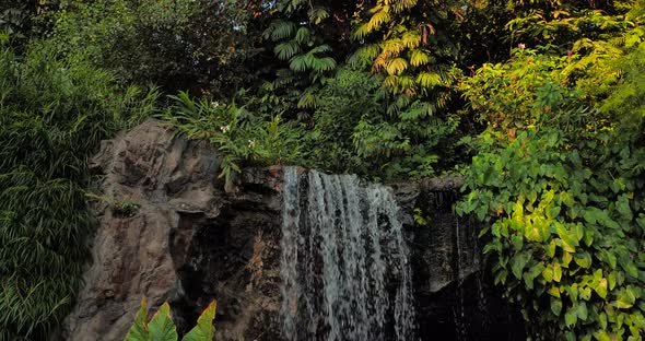 Beautiful Water Fall from Hill in Garden