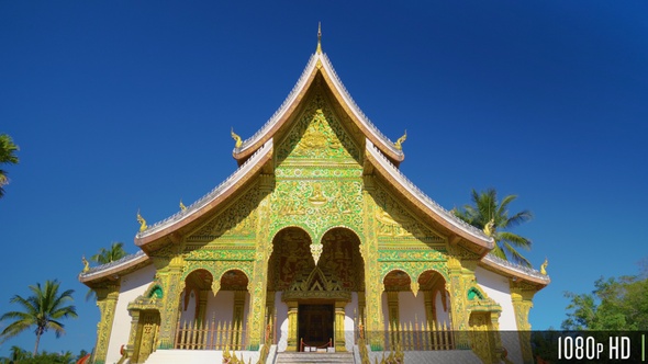 Front Facade of a Buddhist Temple in Southeast Asia alt
