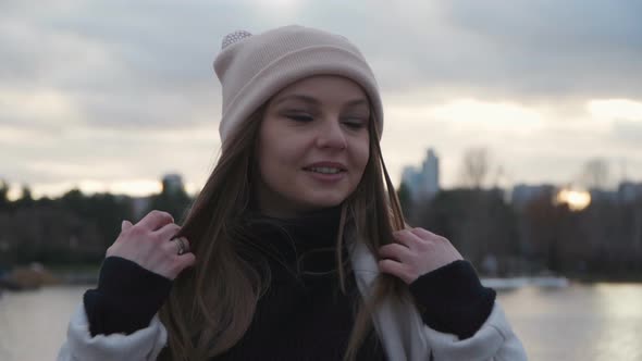 Closeup a Very Beautiful Caucasian Girl alt