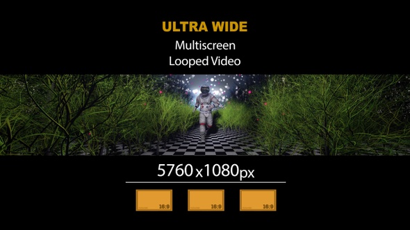 Ultra Wide HD Astronaut Running Forest 01 alt